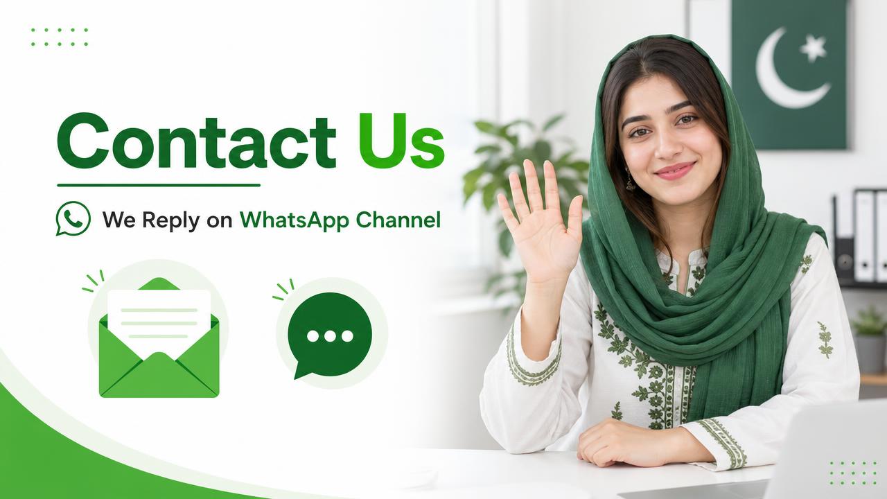 Pakistani girl waving to welcome visitors to the contact page